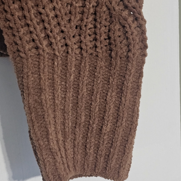 No Boundries Girls Brown Fringe Crew Neck Sweater Size S NWT - Picture 3 of 8